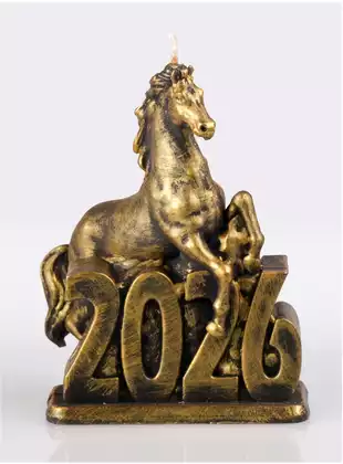 Новогодние свеча Лошадь 2026 бронза