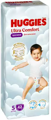 Трусики-подгузники HUGGIES Ultra Comfort 5 д/дев. (12-17 кг) 42 шт.,