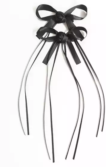 Зажим 2 шт бантики черный 7,5х30 см Vulpes 058D-7715D