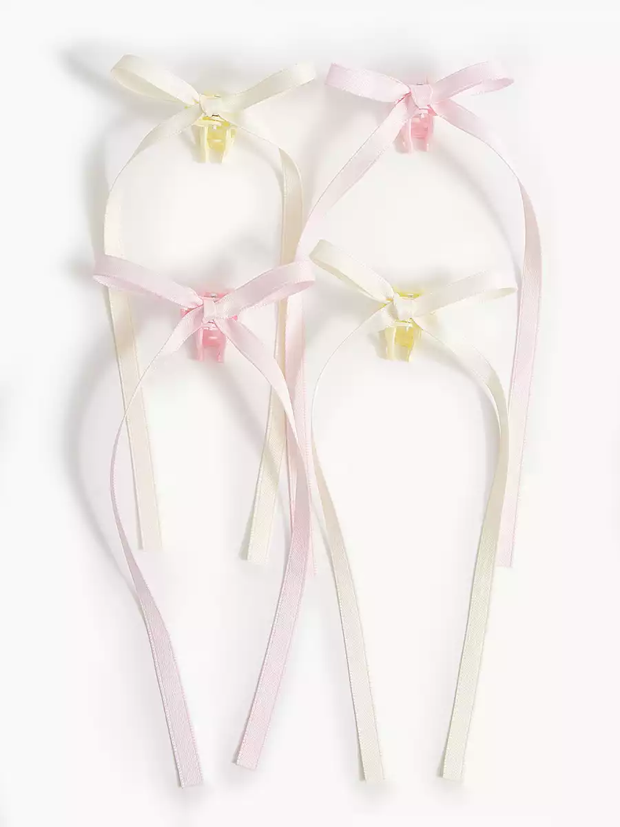 Краб для волос 4 шт бантики с лентами Vulpes