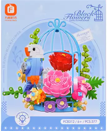 Конструктор Цветочная композиция с попугаем со светом FC8312 377 дет.