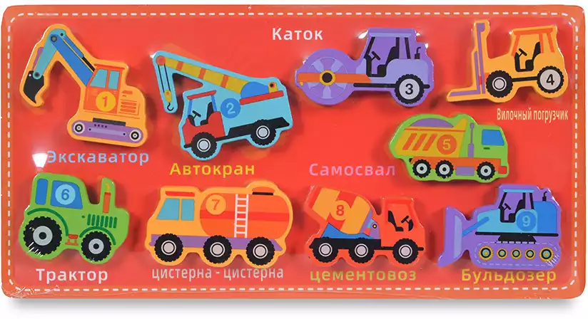 Игра-сортер на липучках Спец машины MZ5905-3 дерево