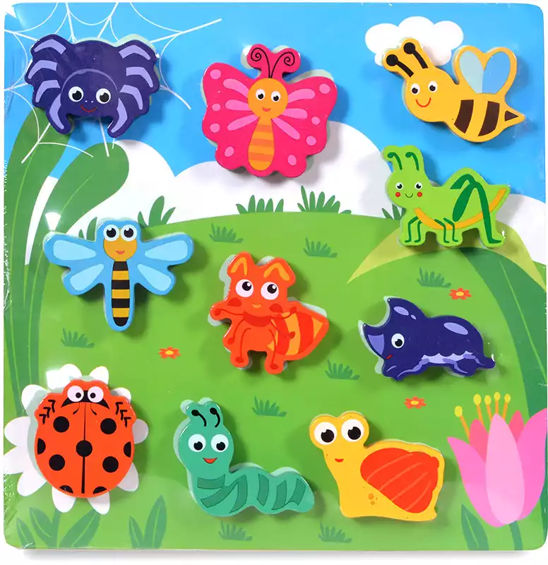 Игра-сортер на липучках Насекомые MZ-5195-4 дерево