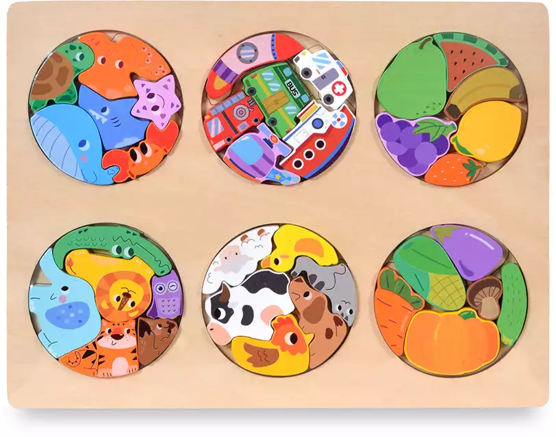 Игра мини головоломки 6 в 1 MZ-6652 дерево