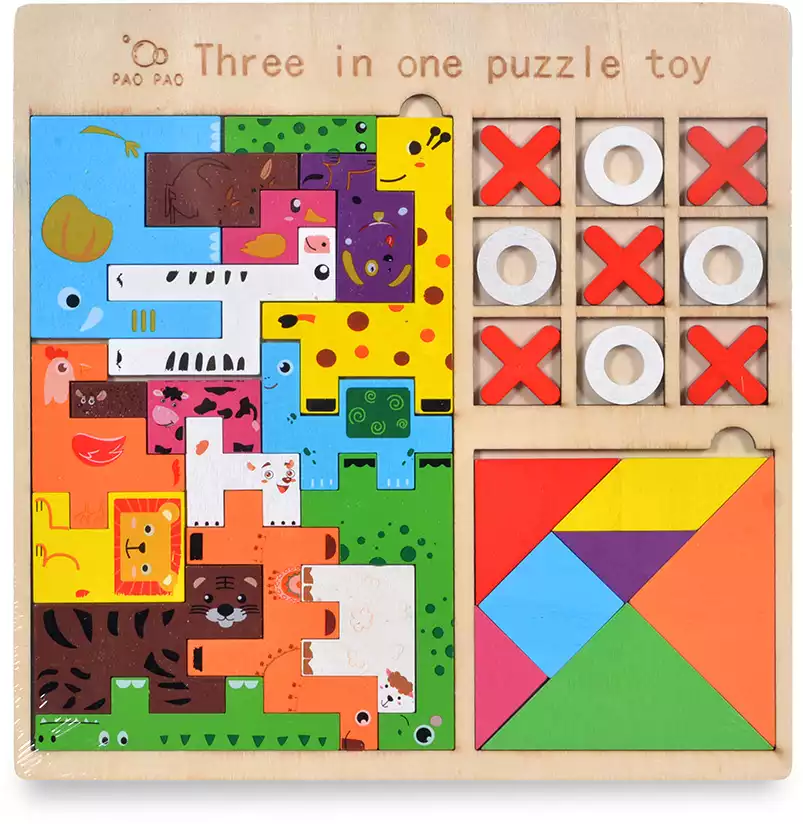 Набор игр-головоломок 3 в 1 MZ-6681-2 дерево