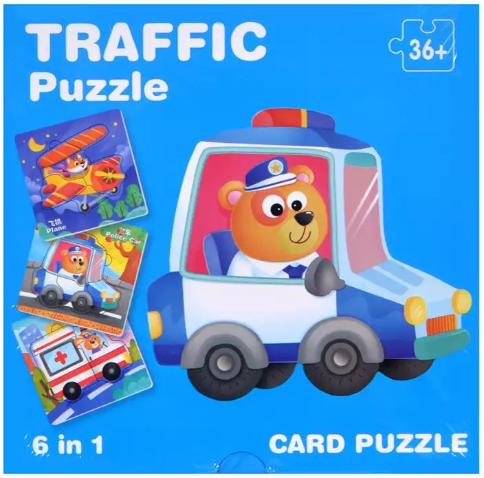 Набор пазлов Транспорт 6 шт. JHTOY-824 дерево