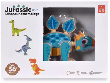 Фигурка динозавра на винтах бирюз. JHTOY-854-8 дерево