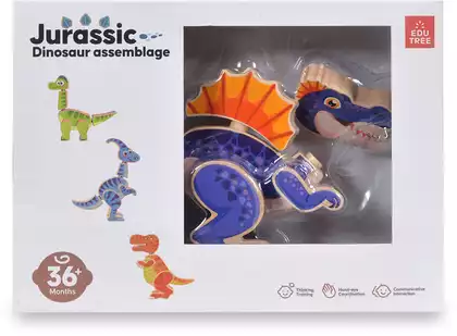 Фигурка динозавра на винтах фиолет. JHTOY-854-4 дерево