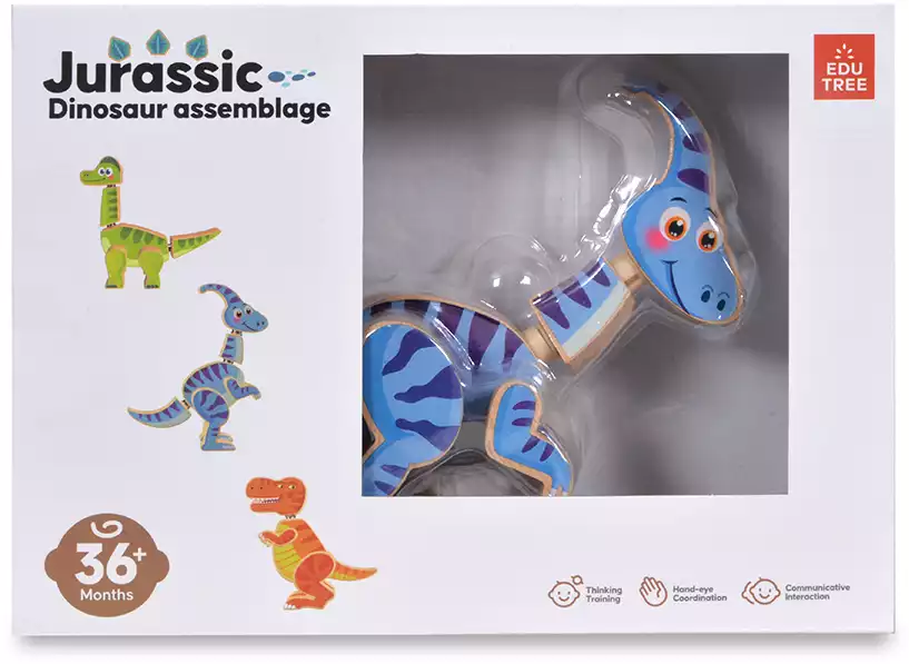 Фигурка динозавра на винтах голуб. JHTOY-854-3 дерево