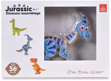 Фигурка динозавра на винтах голуб. JHTOY-854-3 дерево