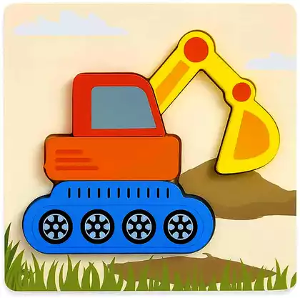 Пазл объёмный Экскаватор в поле BZ73-383 дерево