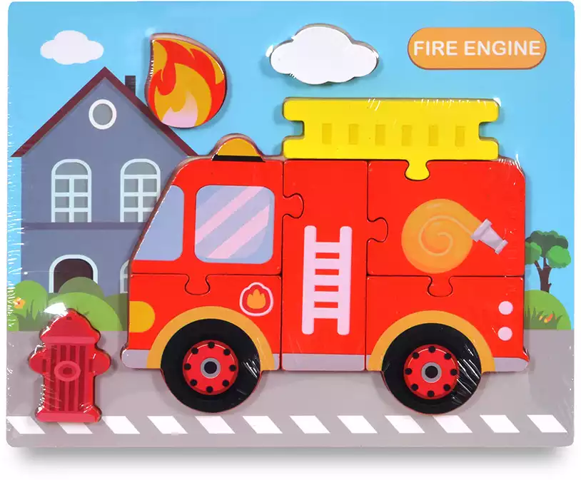 Пазлы объёмные Пожарники BZ73-371 дерево