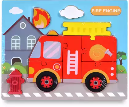 Пазлы объёмные Пожарники BZ73-371 дерево