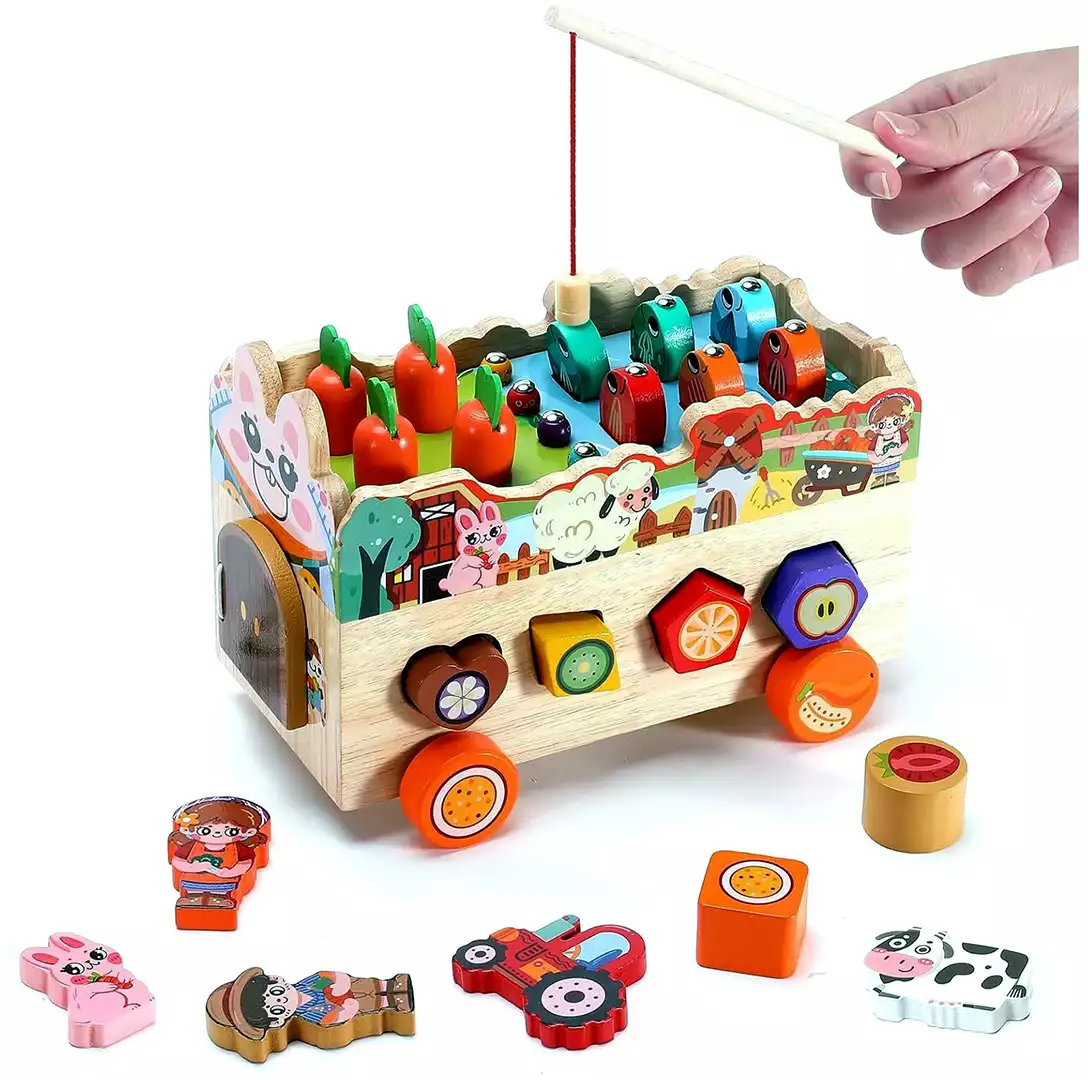 Игра сортер Заяц-фермер BZ73-477 дерево