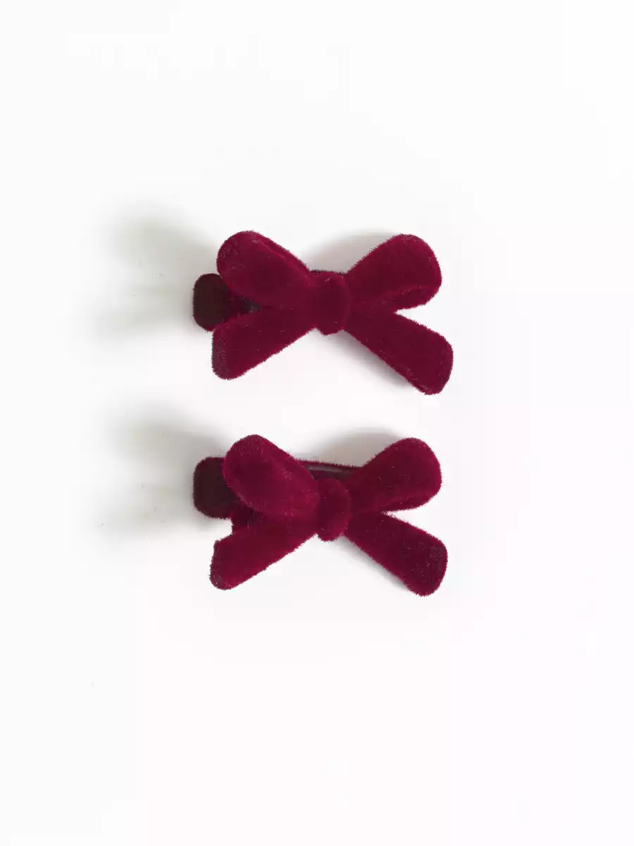Зажим для волос 2 шт бантики красный VULPES 058D-7805D