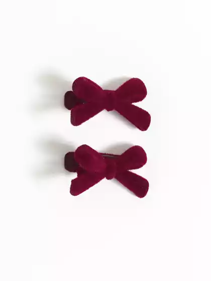 Зажим для волос 2 шт бантики красный VULPES 058D-7805D