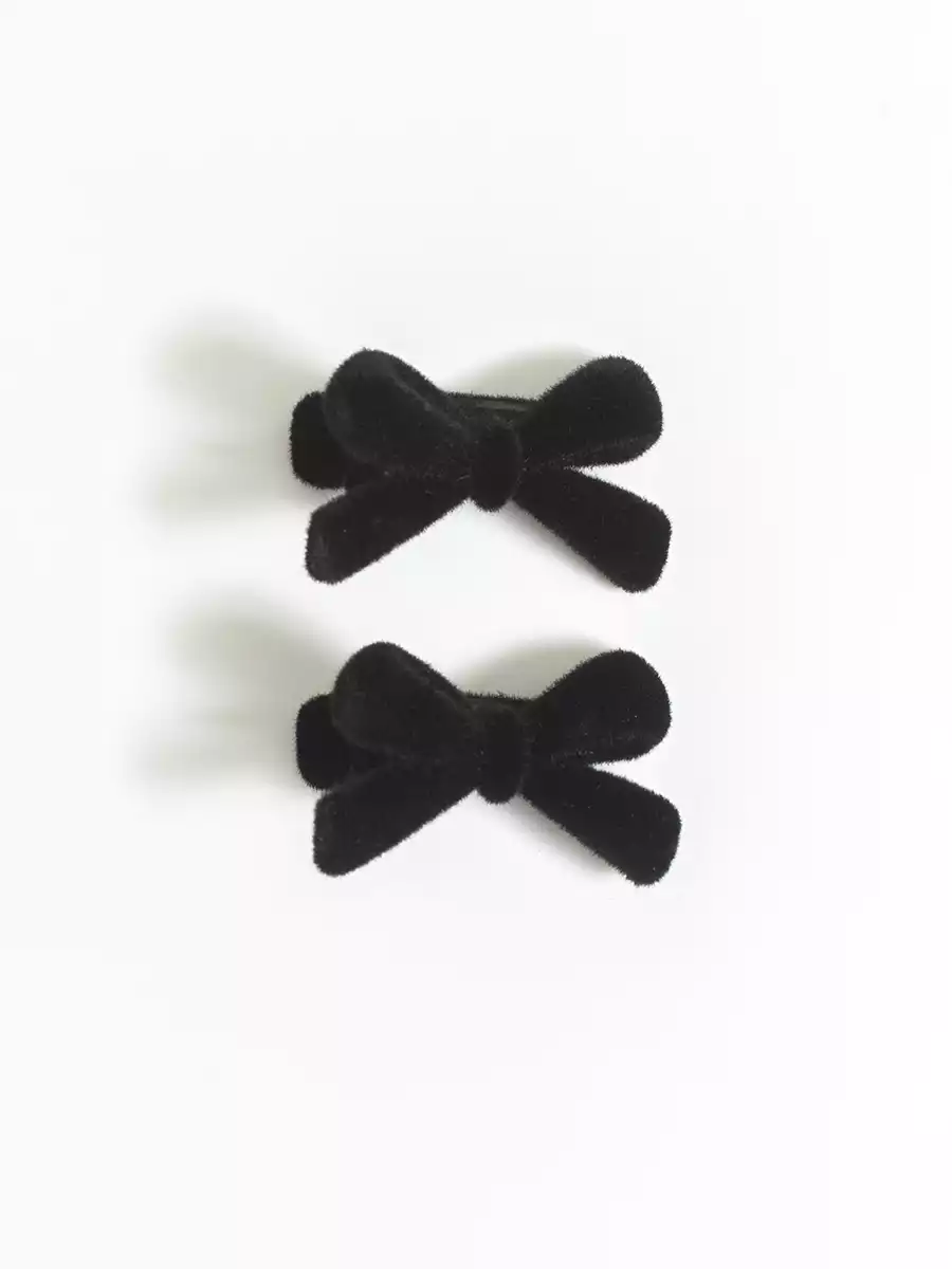 Зажим для волос 2 шт бантики черный VULPES 058D-7806D