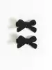 Зажим для волос 2 шт бантики черный VULPES 058D-7806D