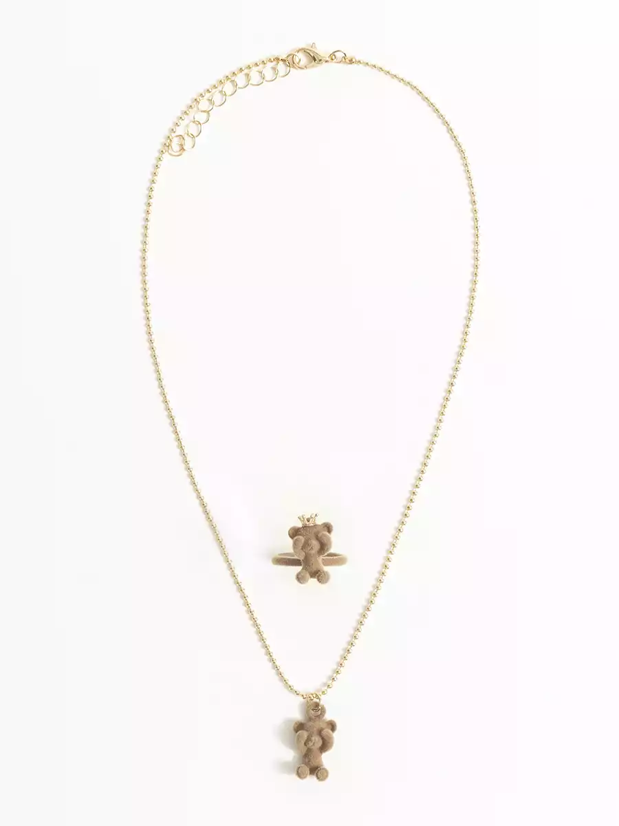 Цепочка мишка с кольцом Vulpes 058D-7861D