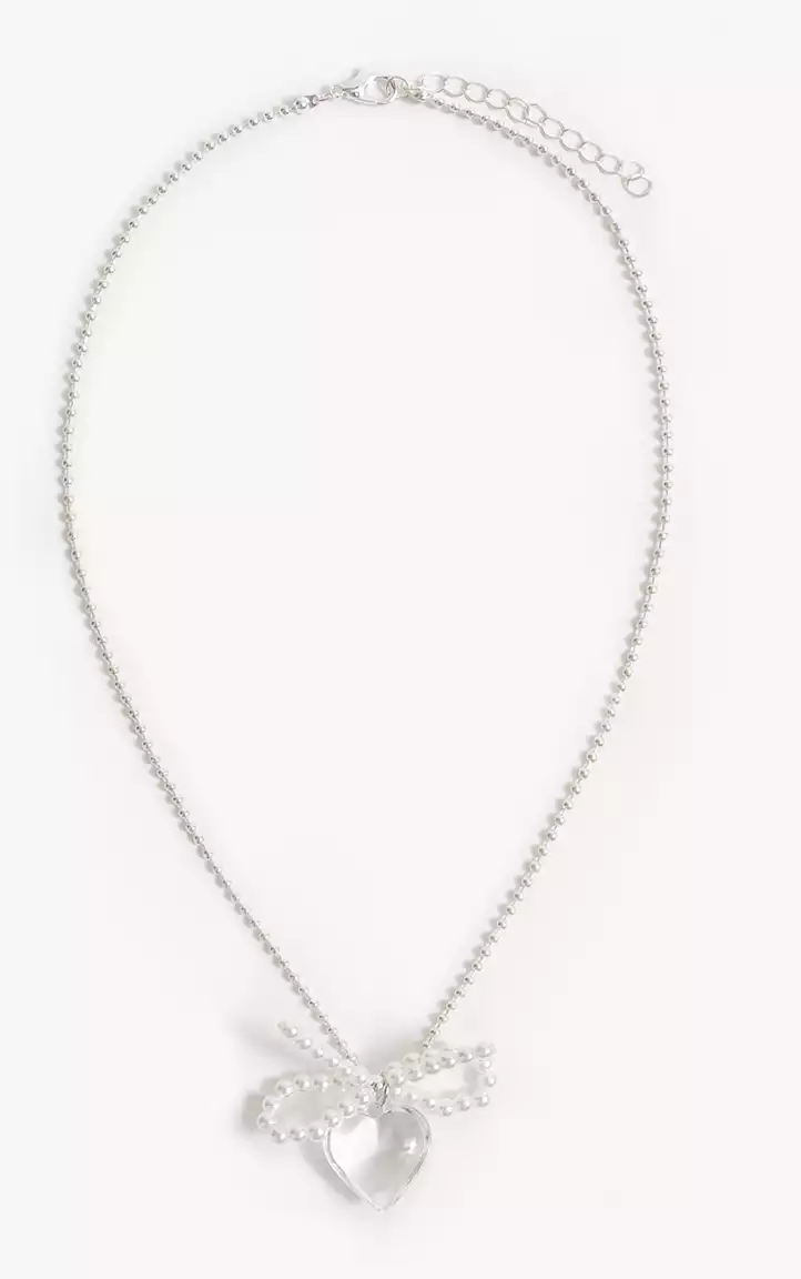 Цепочка сердце прозрачное Vulpes 058D-7866D