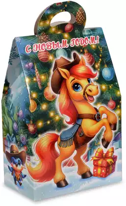 Коробка новогодняя Ковбой 172х95х275мм 250622