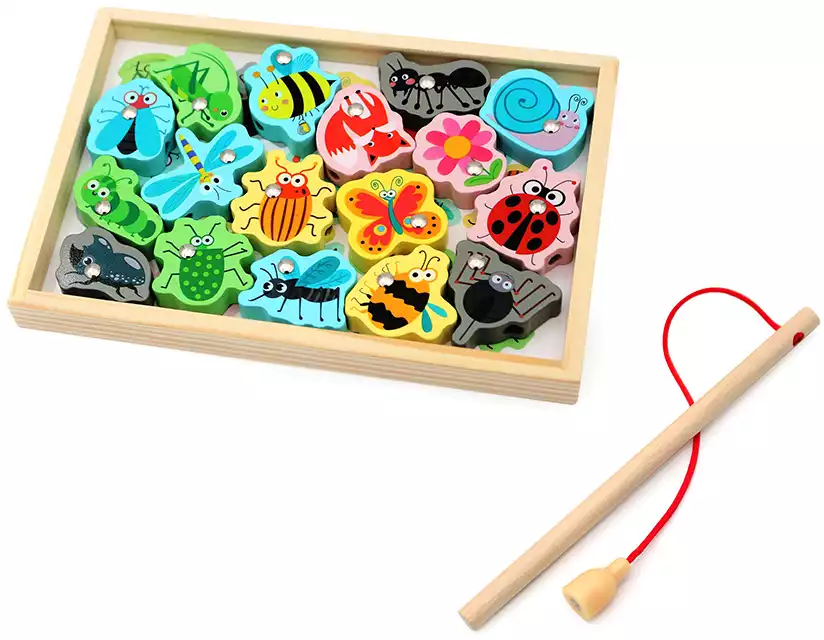 Рамка-вкладыш с маркером Насекомые рыбалка, шнуровка 058D-7835D дерево