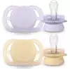 Пустышка Philips Avent ultra start, лиловая/светло-желтая, 0-2мес, 2шт SCF075/01