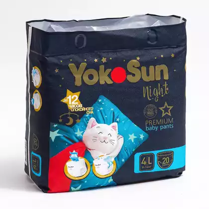 YOKOSUN Ночные подгузники-трусики Premium, L (9-14 кг), 20 шт