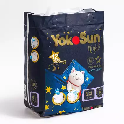 YOKOSUN Ночные подгузники-трусики Premium, XL (12-20 кг), 18 шт