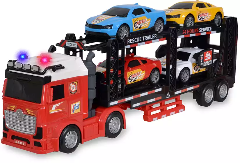 Наб. маш. инер. JP588-81A Грузовик Трал с машинами свет/звук