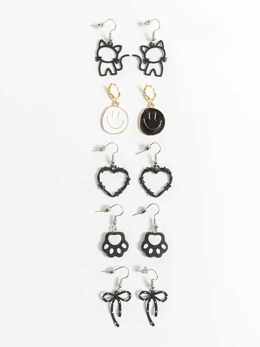 Серьги 5 пар Vulpes 058D-7909D