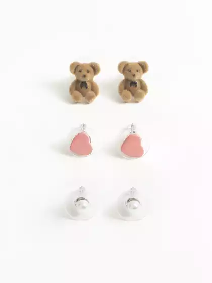 Серьги гвоздики 3 пары Vulpes 058D-7911D