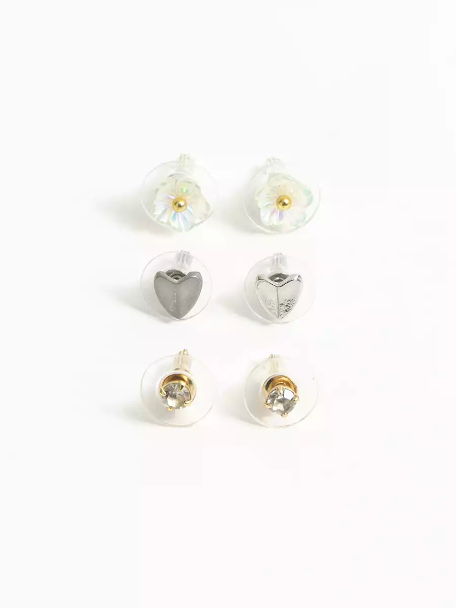 Серьги гвоздики 3 пары Vulpes 058D-7912D