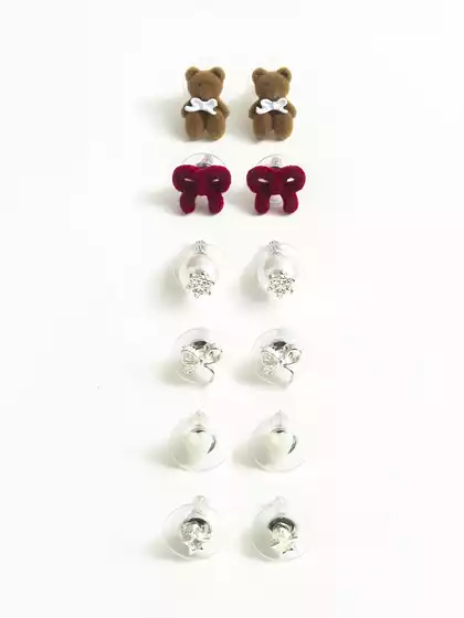 Серьги гвоздики 6 пар Vulpes 058D-7914D