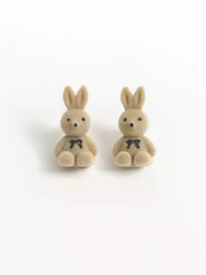 Серьги гвоздики 1 пара зайки Vulpes 058D-7918D
