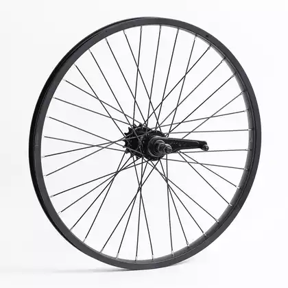 Колесо велосипедное 22 заднее в сборе, под трещотку, disc/v-brake, гайки