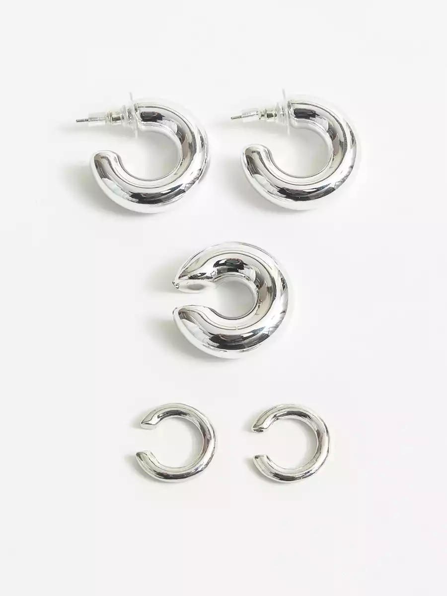 Серьги крупные серьги кольца и каффы без прокола 5 шт KEANU 058D-7988D