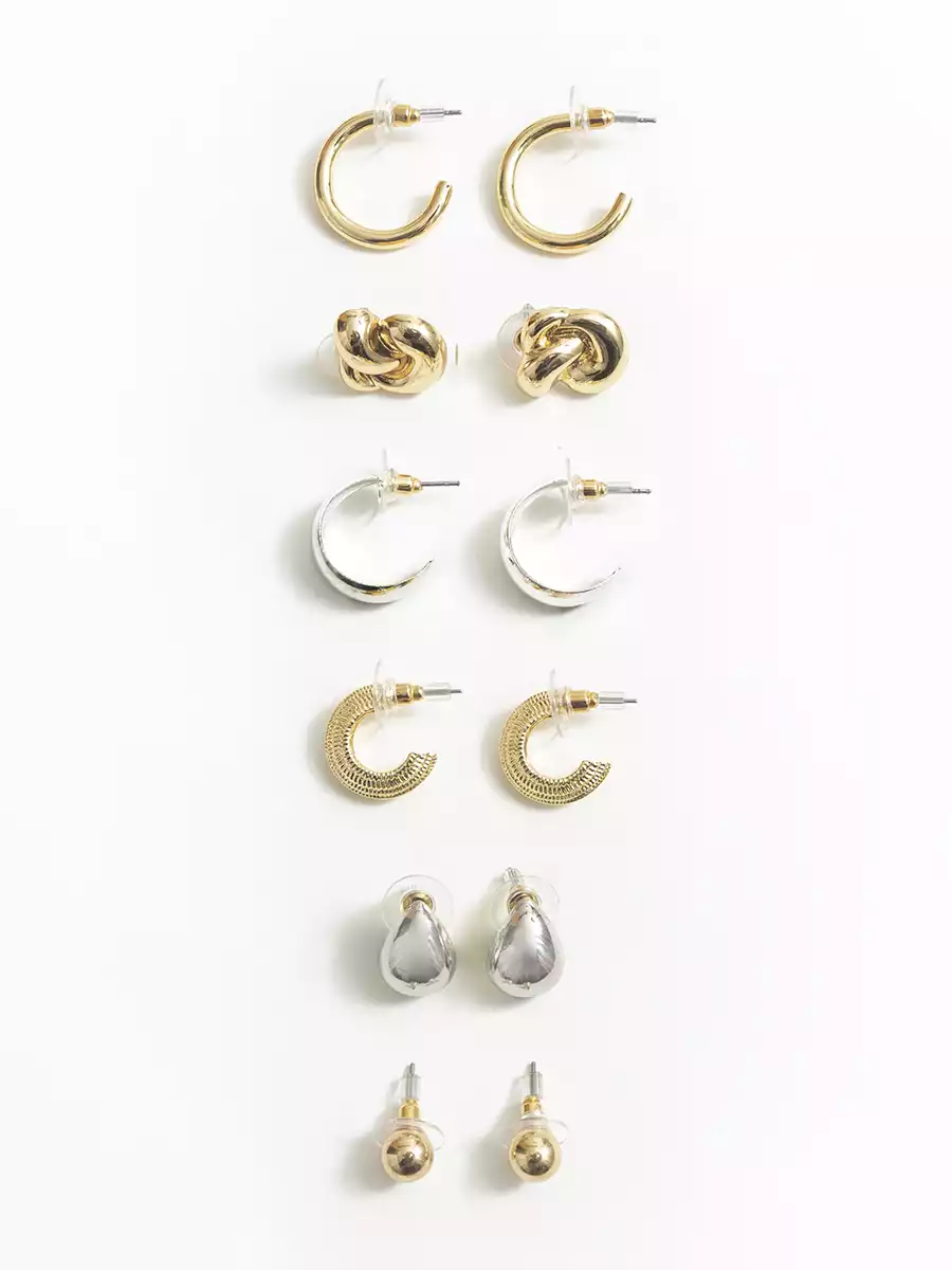 Серьги в наборе 6 пар 058D-7947D