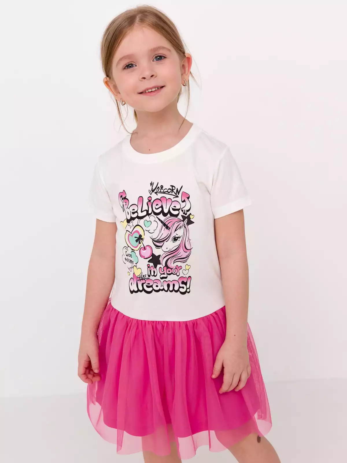 Трикотажное платье с юбкой из сетки Vulpes