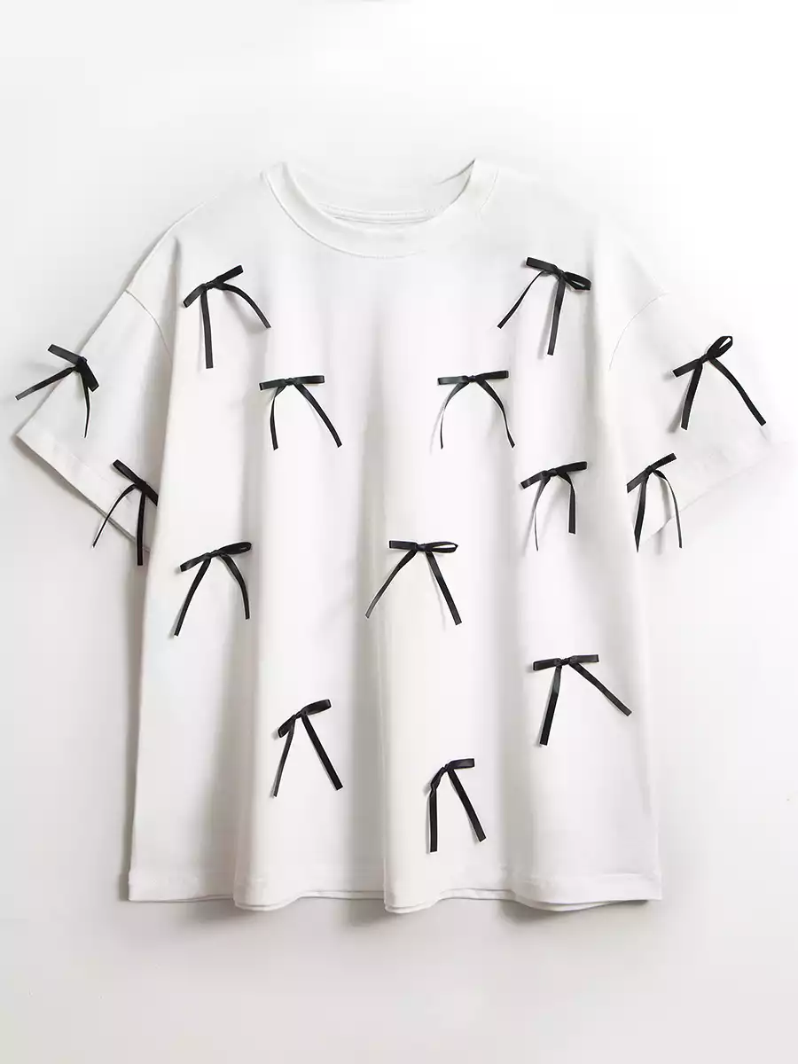 Футболка оверсайз с бантиками KEANU