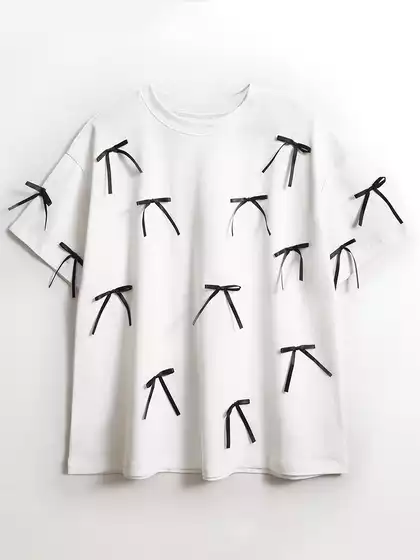 Футболка оверсайз с бантиками KEANU