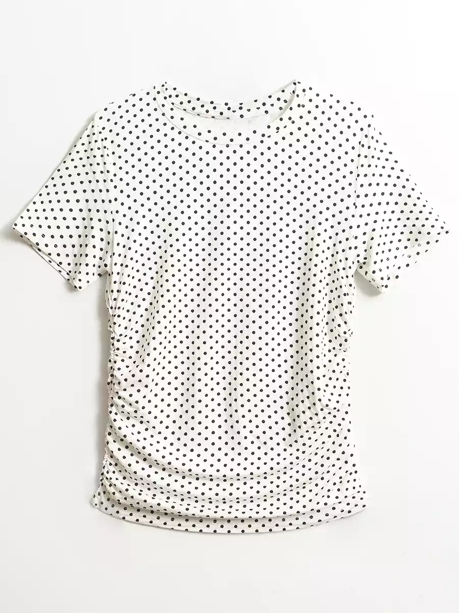 Футболка со сборкой по боковым швам KEANU