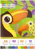 Цветная бумага А4 60л 12цв ТУКАН И ПОПУГАЙ 68831