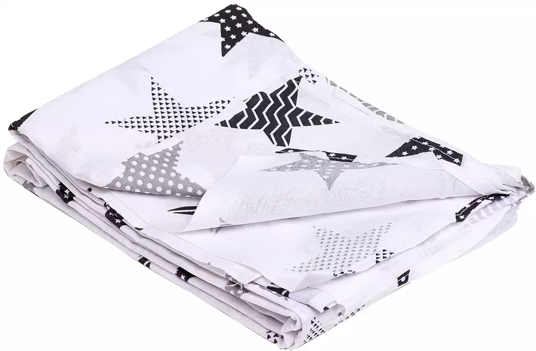 Простыня подростковая (бязь) 150*215см Звездопад FE2039 бело-серый