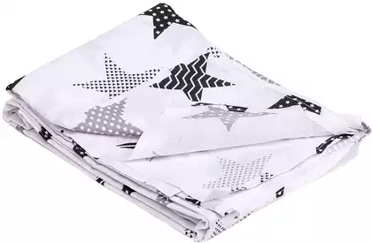Простыня подростковая (бязь) 150*215см Звездопад FE2039 бело-серый