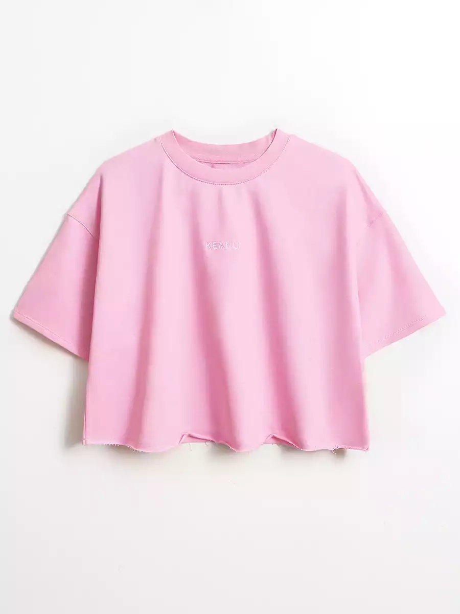 Укороченная футболка из футера KEANU