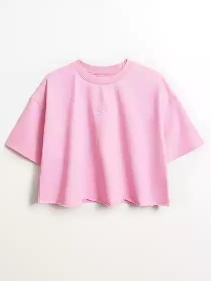 Укороченная футболка из футера KEANU