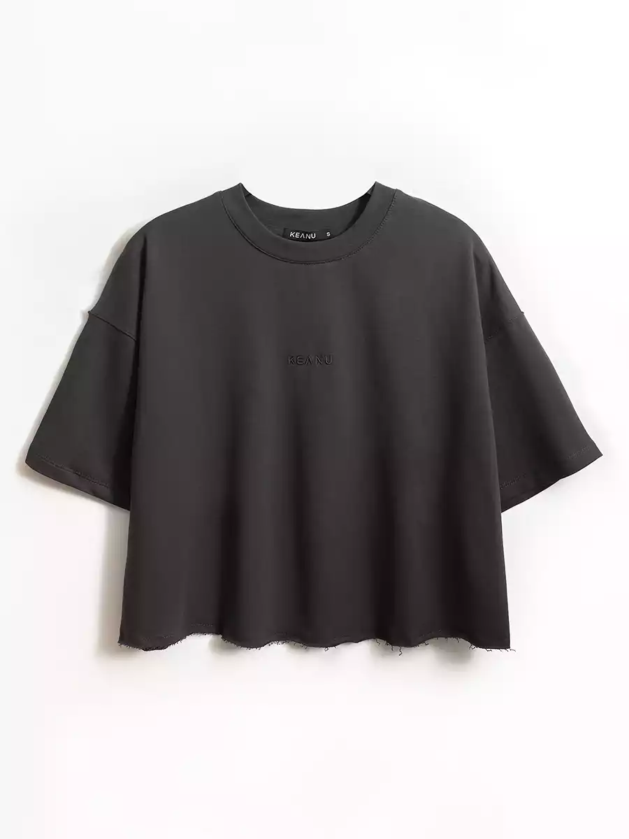 Укороченная футболка из футера KEANU