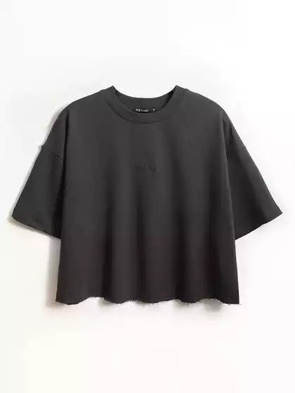 Укороченная футболка из футера KEANU