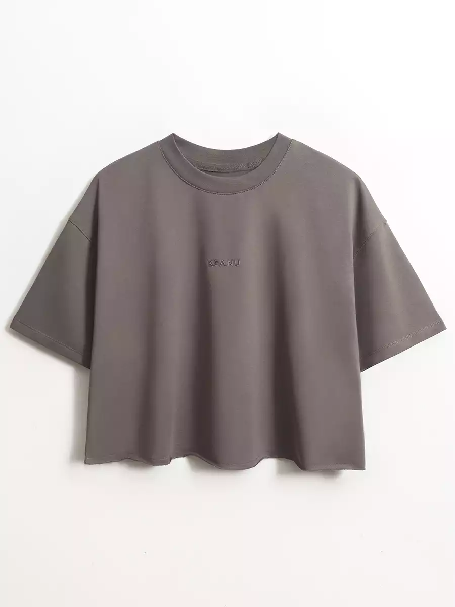 Укороченная футболка из футера KEANU